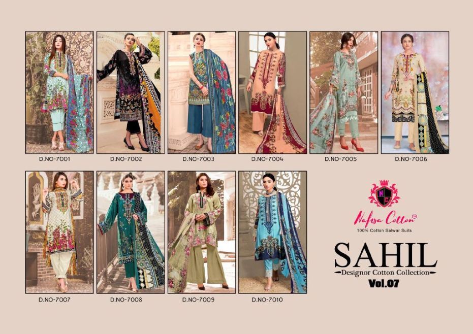 Nafisa Sahil 7 Casual Daily Wear Printed Karachi Cotton Dress Material Collection